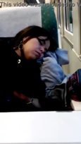Girl sleeping fetish in train spy dormida en tren