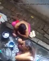 Desi muslim aunties bathing captured by their nephew